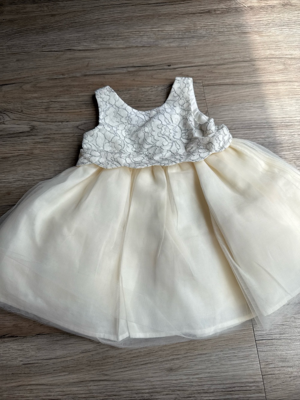Janie and Jack Little Girls Cream Lace Bodice Tulle Skirt special occasions